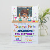 Mad Science - Geburtstagsparty - Einladung für Jun (Stehend Vorderseite)
