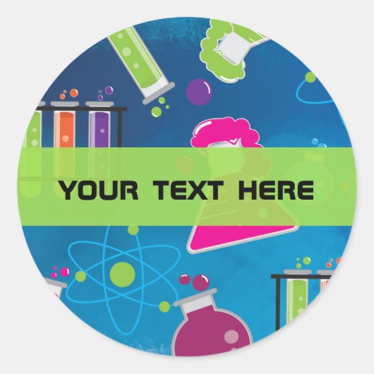 Mad Science Geburtstagsparty Fuvor Stickers (Vorderseite)