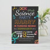 Mad Science Labrador Chalkboard Party Geburtstag C Einladung (Stehend Vorderseite)