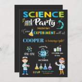 Mad Science Party Birthday Einladung Boy (Vorne/Hinten)