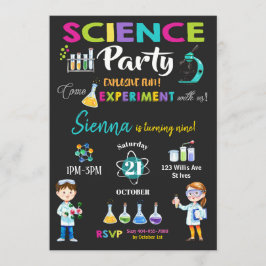 Mad Science Party Birthday Invitation Girl Einladung