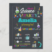 Mad Science Party Birthday Invitation Girl Einladung (Vorne/Hinten)