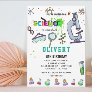Mad Science Party Einladung zum Geburtstag