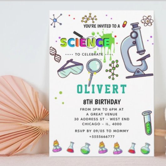 Mad Science Party Einladung zum Geburtstag