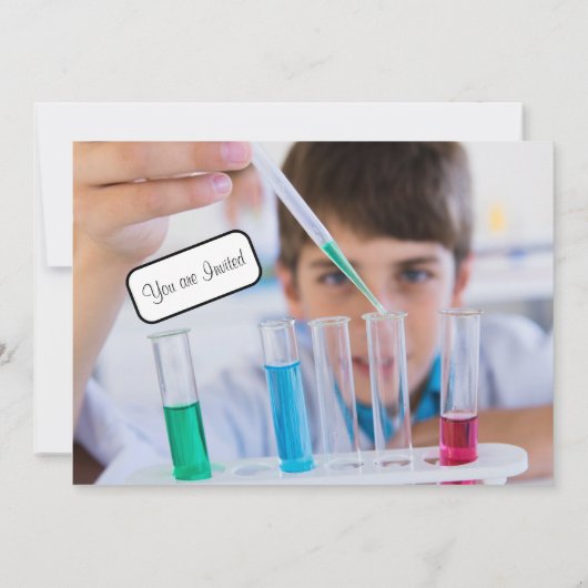 Mad Science Party, Scientist Birthday Einladung (Rückseite)