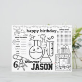 Mad science plaemats, Mad science birthday games (Stehend Vorderseite)