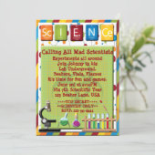 Mad Scientist Beaker Hazard Microscope einladen Einladung (Stehend Vorderseite)