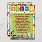 Mad Scientist Beaker Hazard Microscope einladen Einladung (Vorne/Hinten)
