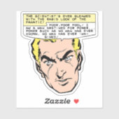 Mad Scientist bedroht Vintages Comic Aufkleber (Blatt)