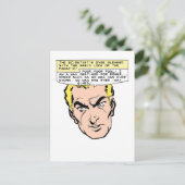 Mad Scientist bedroht Vintages Comic Postkarte (Stehend Vorderseite)