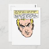 Mad Scientist bedroht Vintages Comic Postkarte (Vorne/Hinten)