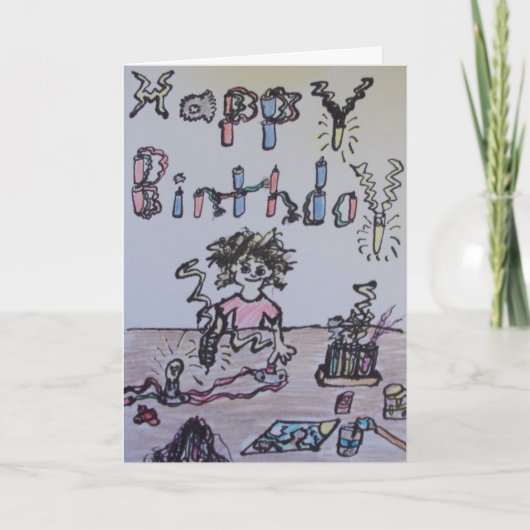 Mad Scientist Birthday Card Karte (Vorderseite)