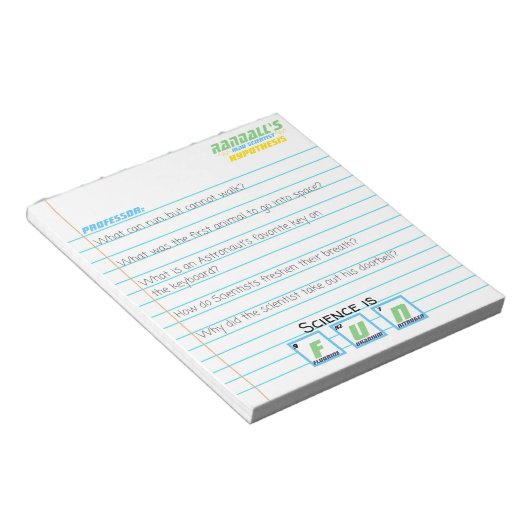Mad Scientist Birthday Notebook Riddle Game Notizblock (angewinkelt)