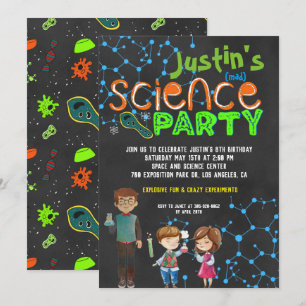 Mad Scientist Birthday Party Einladung