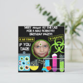 Mad Scientist Birthday Party Einladungen (Stehend Vorderseite)