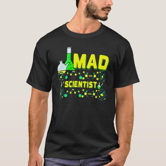 Mad Scientist Labrador Nerd Geek Chemistry Biochem T-Shirt (Vorderseite)