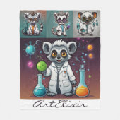 Mad Scientist Lemur Fleecedecke (Vorderseite)