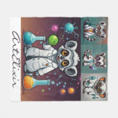 Mad Scientist Lemur Fleecedecke (Vorderseite (Horizontal))