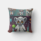 Mad Scientist Lemur Print Kissen (Vorderseite)