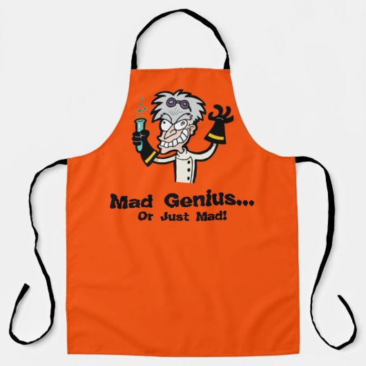 Mad Scientist Mad Genius Halloween überall über Pr Schürze (Vorderseite)