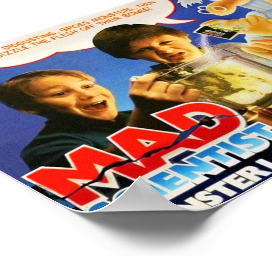 MAD SCIENTIST MONSTER LABRADOR POSTER (Ecke)