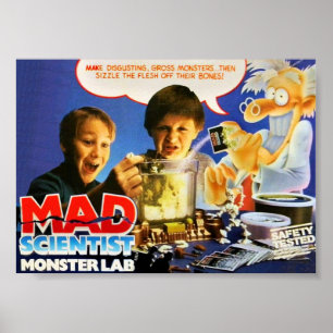 MAD SCIENTIST MONSTER LABRADOR POSTER