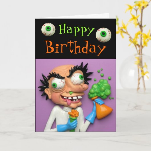 Mad Scientist-Party Karte (Gelbe Blume)