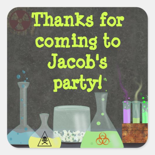 Mad Scientist Party Stickers (Vorderseite)