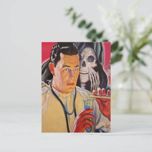 Mad Scientist Postkarte (Stehend Vorderseite)