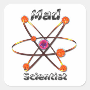 Mad Scientist Quadratischer Aufkleber