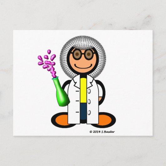 Mad Scientist (schlicht) Postkarte (Vorderseite)