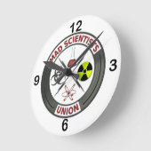 Mad Scientist Union Runde Wanduhr (Winkel)