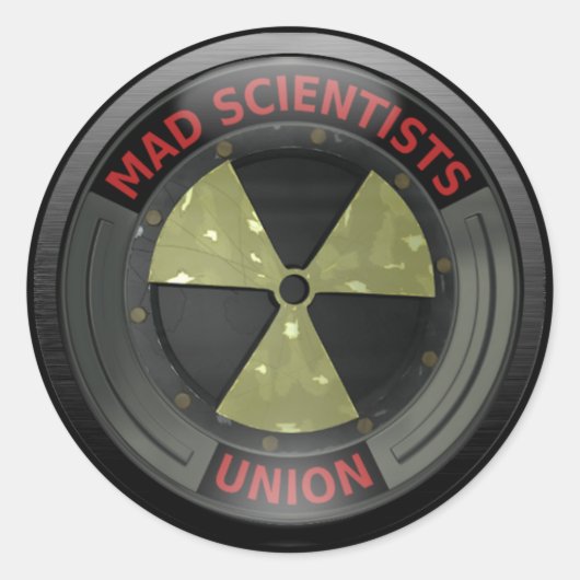 Mad Scientist Union Runder Aufkleber (Vorderseite)