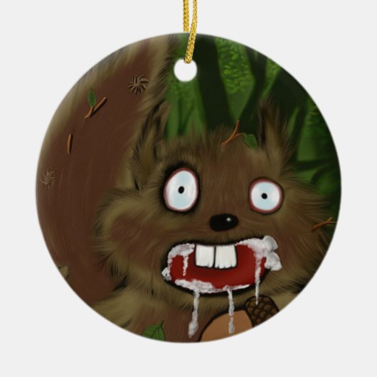 Mad Squirrel Keramik Ornament (Vorne)