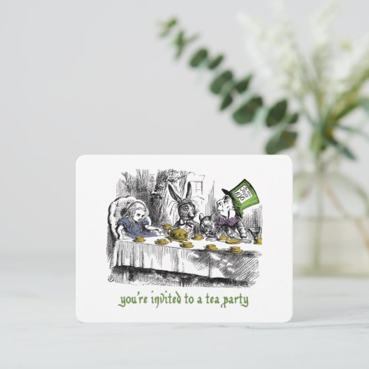 Mad Tea Party Einladungen (Stehend Vorderseite)