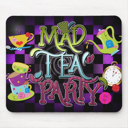 MAD TEA PARTY Whimsical Decoder Computer Mouse Pad Mousepad (Vorne)
