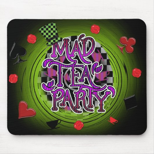 MAD TEA PARTY Whimsical Decoder Computer Mouse Pad Mousepad (Vorne)