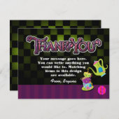 MAD TEA PARTY Wonderland Geburtstag DANKE Karte (Vorne/Hinten)