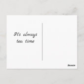 Mad Tee Party Rosa und Blau Wasserfarbe Postkarte (Rückseite)