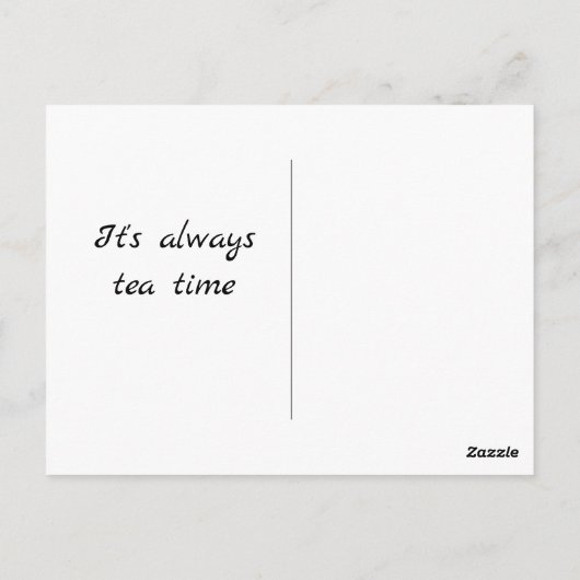 Mad Tee Party Rosa und Blau Wasserfarbe Postkarte (Rückseite)