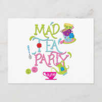 Mad Tee Party Wonderland Whimsical UAWG Postkarte
