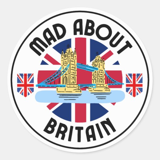 Mad über die Bridge Runder Aufkleber (Vorderseite)