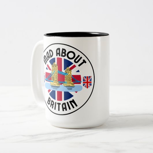 Mad über die Bridge Zweifarbige Tasse (Vorderseite Links)