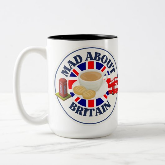 Mad über Großbritannien Zweifarbige Tasse (Links)