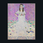 Mada Primavesi von Gustav Klimt Postkarte<br><div class="desc">Berühmtes Mada Primavesi-Portrait von Gustav Klimt. Dieses Bild zeigt ein Mädchen in einem weißen Kleid mit Blume vor einem lila Hintergrund. Schöne Farben auf diesem Kunstwerk.</div>