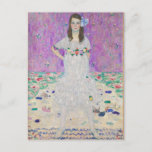 Mada Primavesi von Gustav Klimt Postkarte<br><div class="desc">Berühmtes Mada Primavesi-Portrait von Gustav Klimt. Dieses Bild zeigt ein Mädchen in einem weißen Kleid mit Blume vor einem lila Hintergrund. Schöne Farben auf diesem Kunstwerk.</div>