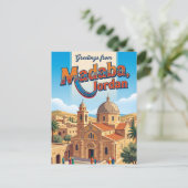 Madaba Jordan Postkarte (Stehend Vorderseite)