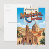 Madaba Jordan Postkarte (Vorne/Hinten)
