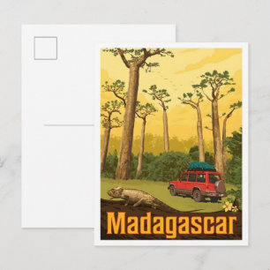 Madagascar Afrika Vintage Reise Postkarte