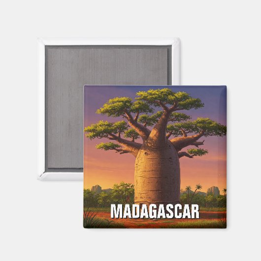 Madagascar Baobab Tree Travel Magnet (Vorderseite/Rückseite)